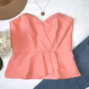 WHBM Bustier Peplum Strapless Top Size 8
